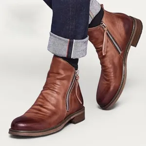 Men's Leather Boots (Shoe Size Chart image is in the photo gallery)