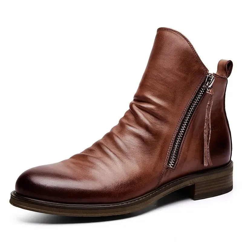 Men's Leather Boots (Shoe Size Chart image is in the photo gallery)
