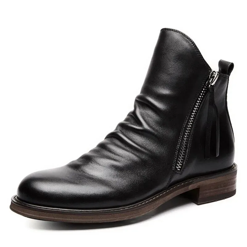 Men's Leather Boots (Shoe Size Chart image is in the photo gallery)