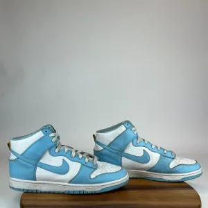 Mens Nike Dunk High Blue Chill Leather Athletic Shoes Sneakers Size 13 M GUC‎
