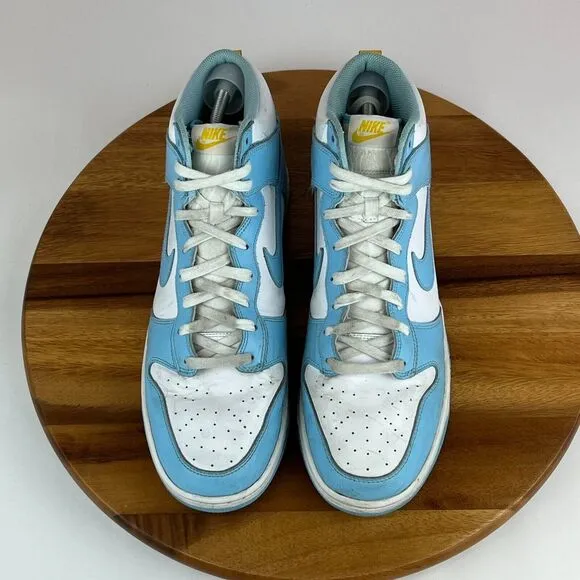 Mens Nike Dunk High Blue Chill Leather Athletic Shoes Sneakers Size 13 M GUC‎