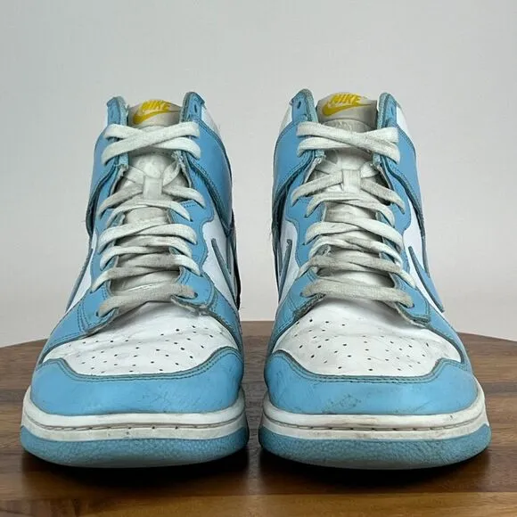 Mens Nike Dunk High Blue Chill Leather Athletic Shoes Sneakers Size 13 M GUC‎