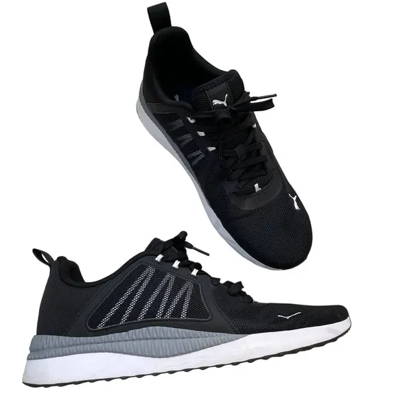 Mens Puma Pacer Net Cage Black White Grey Sneakers Shoes Size 12 NWOT