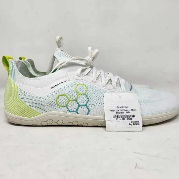 Men's US 12 / EU 45 Vivobarefoot Primus Lite knit shoes in Acid Lime