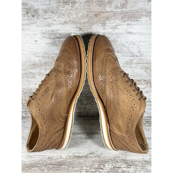 Men's Walk-Over Memphis Brown Leather Wingtip Oxford Shoes Sz 9M