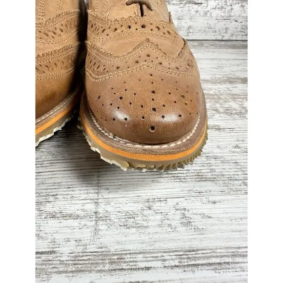 Men's Walk-Over Memphis Brown Leather Wingtip Oxford Shoes Sz 9M