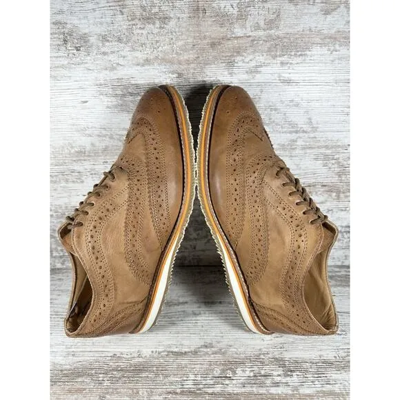 Men's Walk-Over Memphis Brown Leather Wingtip Oxford Shoes Sz 9M