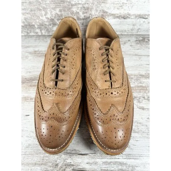 Men's Walk-Over Memphis Brown Leather Wingtip Oxford Shoes Sz 9M
