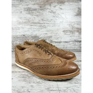 Men's Walk-Over Memphis Brown Leather Wingtip Oxford Shoes Sz 9M
