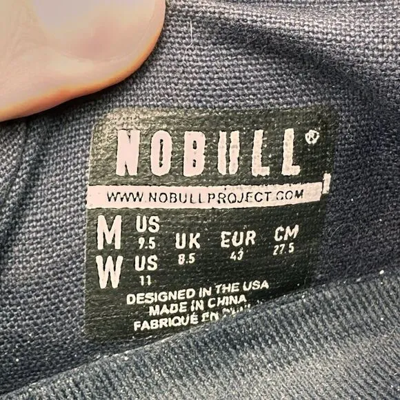 Mens 9.5 / Womens 11 NOBULL Canvas Trainer Shoes Dull Blue Training CrossFit