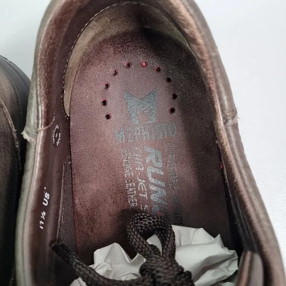 Mephisto Runoff Air Jet System Shoes Men 11.5 Brown Leather Oxford Sneaker