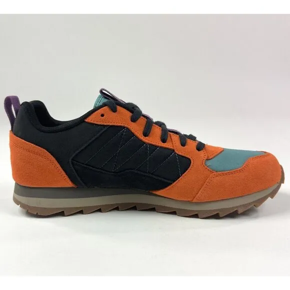 Merrell Alpine Sneaker Exuberance Men 9 Orange Black Suede Shoes Outdoor J003271