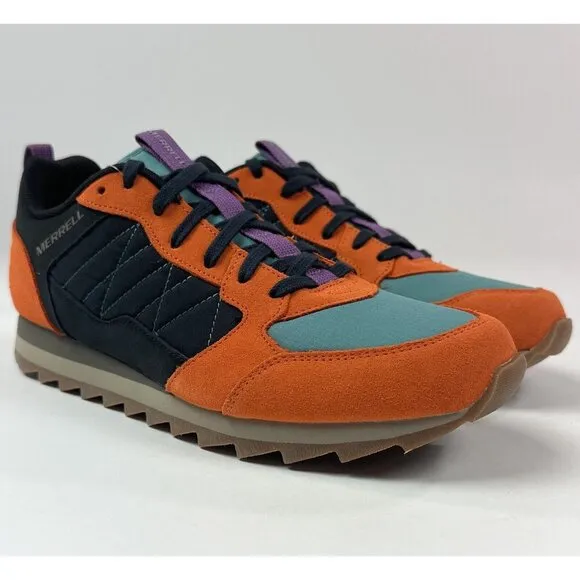 Merrell Alpine Sneaker Exuberance Men 9 Orange Black Suede Shoes Outdoor J003271
