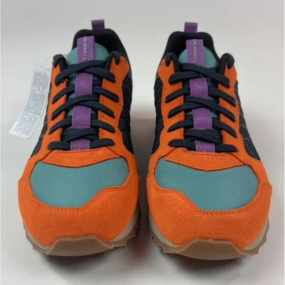 Merrell Alpine Sneaker Exuberance Men 9 Orange Black Suede Shoes Outdoor J003271
