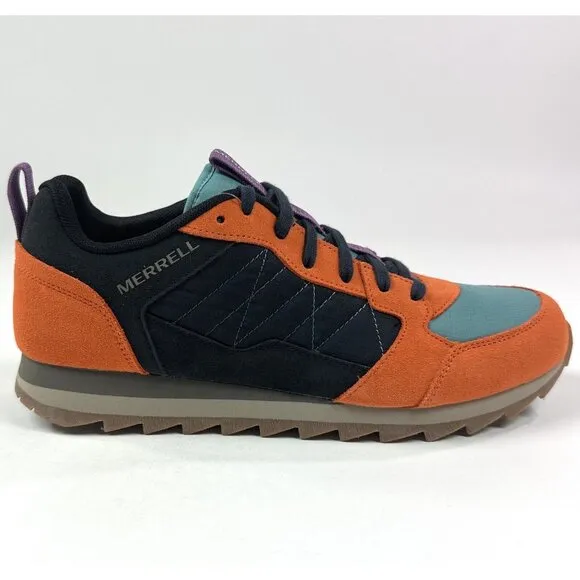 Merrell Alpine Sneaker Exuberance Men 9 Orange Black Suede Shoes Outdoor J003271