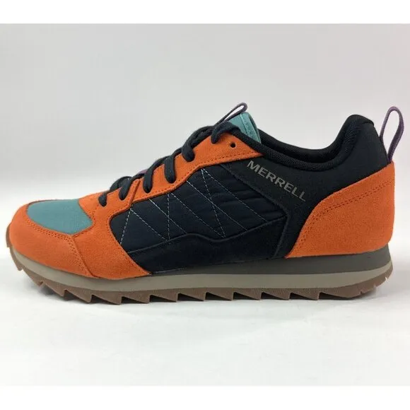 Merrell Alpine Sneaker Exuberance Men 9 Orange Black Suede Shoes Outdoor J003271