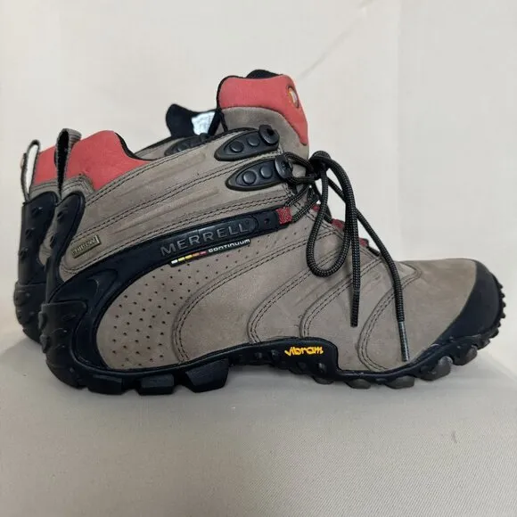 Merrell Chameleon II Waterproof Mid Brown Leather Hiking Trekking Men Shoes 7.5