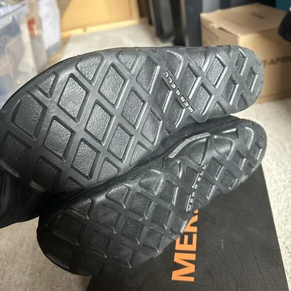 Merrell Kids Jungle Moc Black Easy Slip On Leather Shoe Size 7 Kids 8.5 Women’s