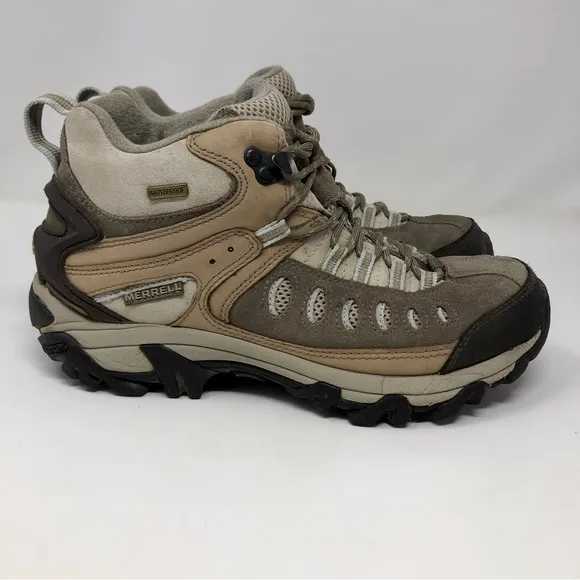 Merrell Kinetic Mid Waterproof Hiking Boots Shoes Ankle Trekking Suede Leather