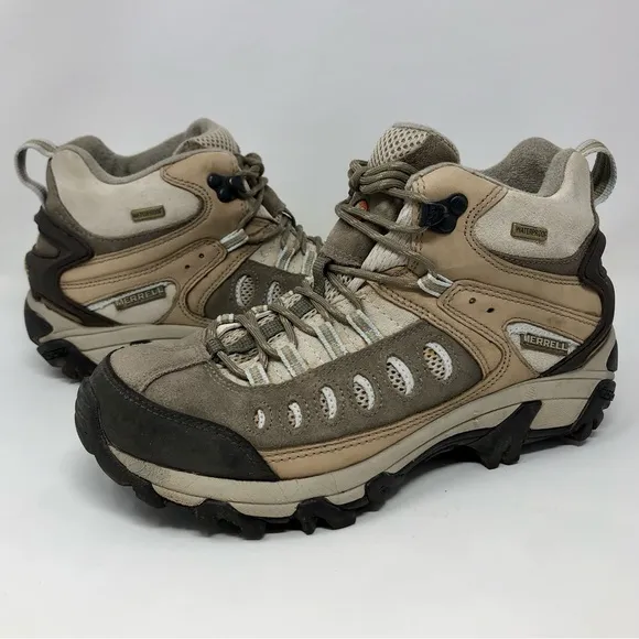 Merrell Kinetic Mid Waterproof Hiking Boots Shoes Ankle Trekking Suede Leather