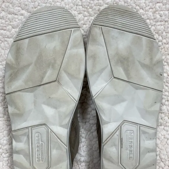 Merrell Pine Bark Leather Mid Top Beige Gray Womens Sneakers Shoes J94334 SZ 6.5