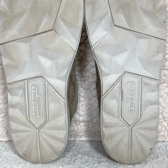 Merrell Pine Bark Leather Mid Top Beige Gray Womens Sneakers Shoes J94334 SZ 6.5