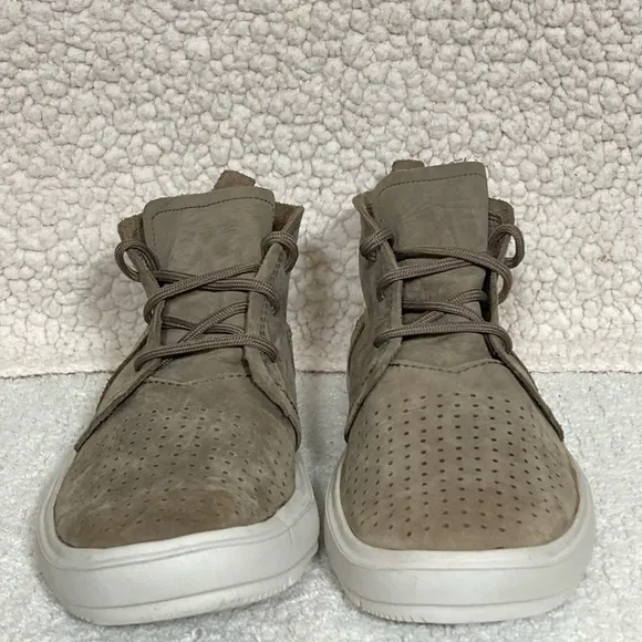 Merrell Pine Bark Leather Mid Top Beige Gray Womens Sneakers Shoes J94334 SZ 6.5
