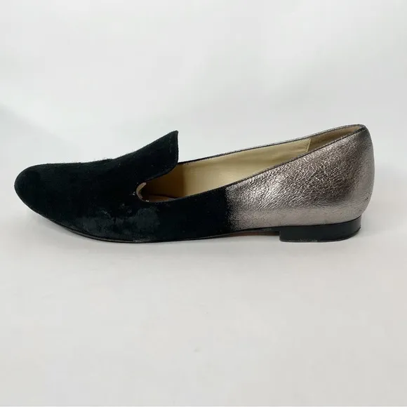 M.Gemi The Petalo Black and Silver Metallic Flat