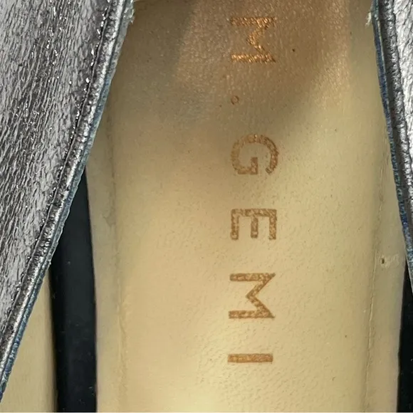 M.Gemi The Petalo Black and Silver Metallic Flat