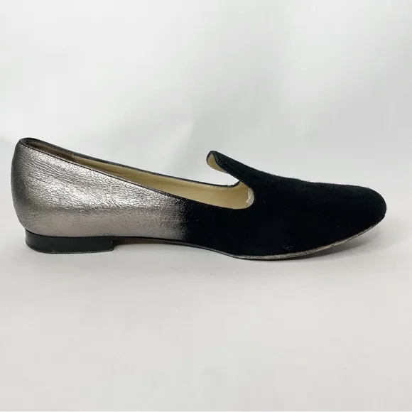 M.Gemi The Petalo Black and Silver Metallic Flat