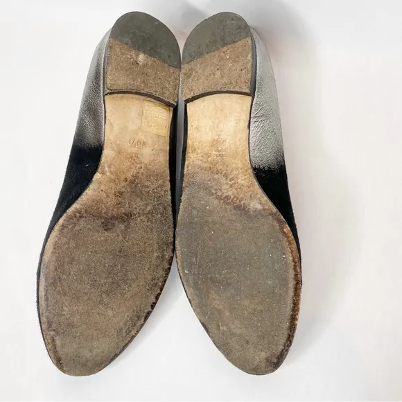 M.Gemi The Petalo Black and Silver Metallic Flat