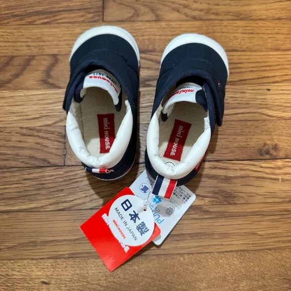 Miki House My First Walker Toddler Shoes Navy Blue (Size 7 / 13.5cm)