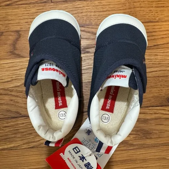 Miki House My First Walker Toddler Shoes Navy Blue (Size 7 / 13.5cm)