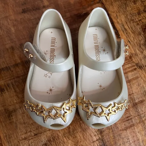 Mini Melissa Ultragirl Stars Baby Shining-Beige-Gold Us Size 5
