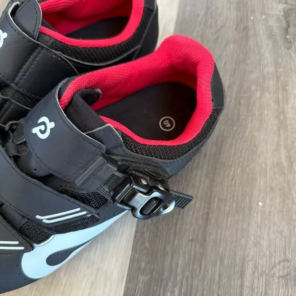 MINT Peloton Cycling Shoes - Size 40 Women’s US Size 9 Men's 7 Black Red