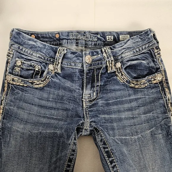 Miss Me embroidered boot cut jeans size 25