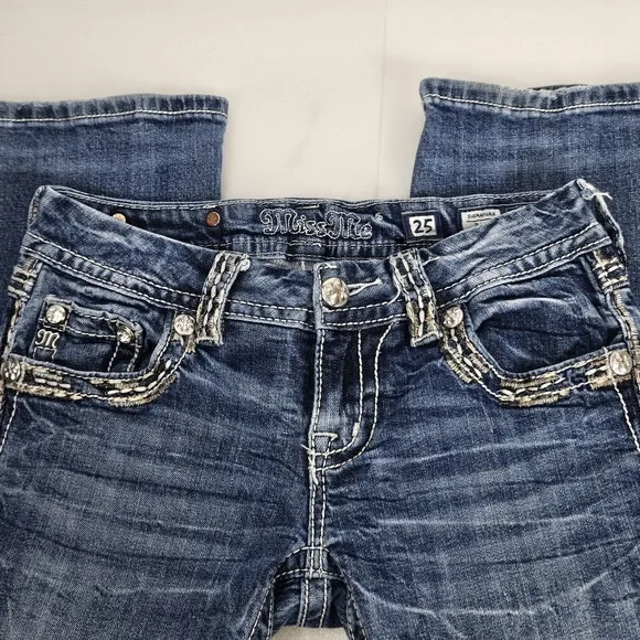 Miss Me embroidered boot cut jeans size 25
