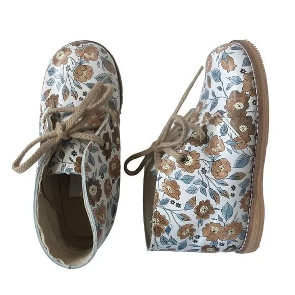 Mon Petit Shoes x Rylee   Cru Floral Lace Up Boots - Bloom - 9