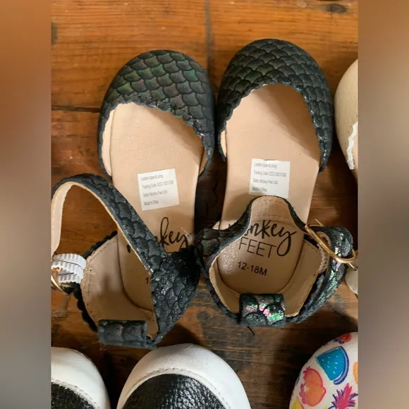 Monkey feet shoes, lot of 8 sets, size 12-18 months