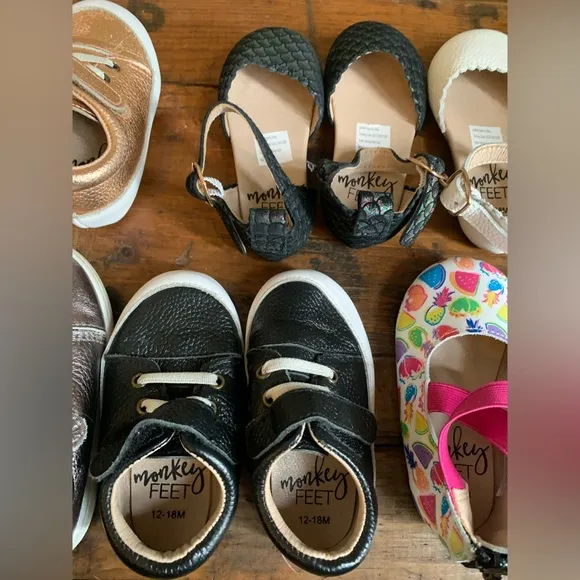 Monkey feet shoes, lot of 8 sets, size 12-18 months