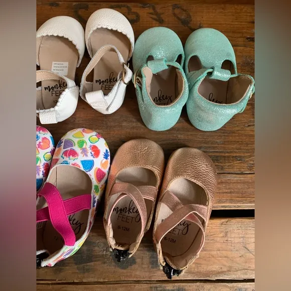 Monkey feet shoes, lot of 8 sets, size 12-18 months