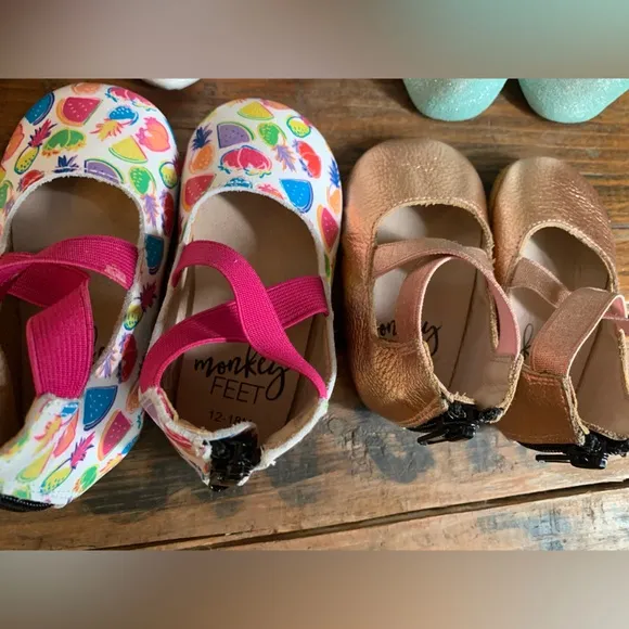 Monkey feet shoes, lot of 8 sets, size 12-18 months