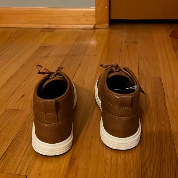 MOSSIMO brown shoes, size 2. All man made material. Unisex, lace up, rubber sole