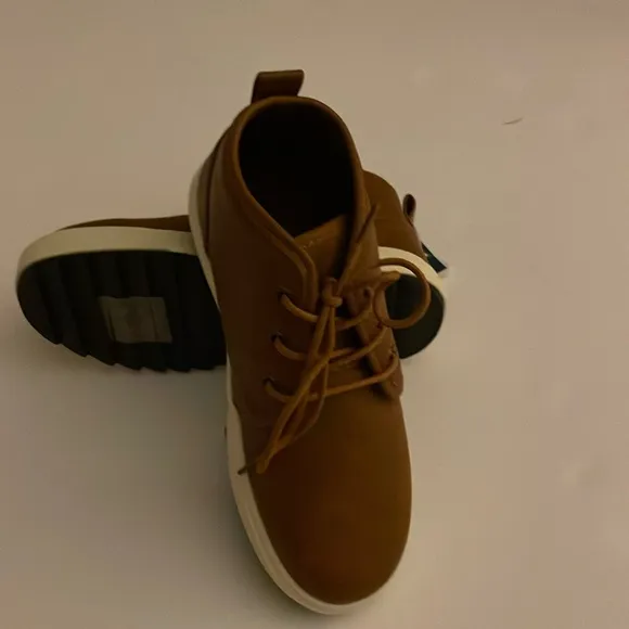 MOSSIMO brown shoes, size 2. All man made material. Unisex, lace up, rubber sole