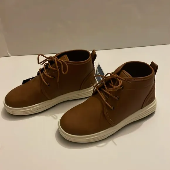 MOSSIMO brown shoes, size 2. All man made material. Unisex, lace up, rubber sole