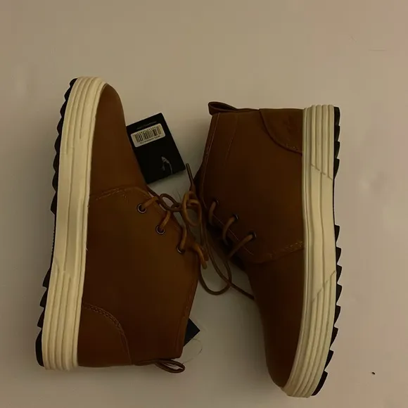 MOSSIMO brown shoes, size 2. All man made material. Unisex, lace up, rubber sole