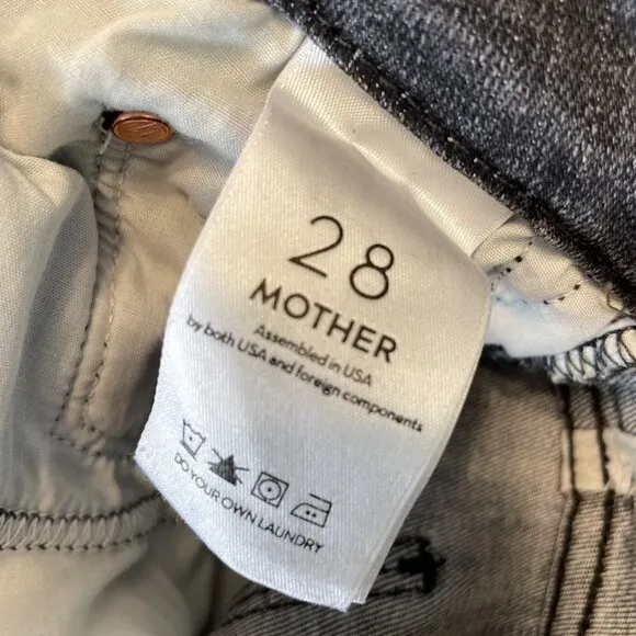 Mother High Waist Looker Skinny Ankle Jeans Miss Moody Two Shoes Racer 28