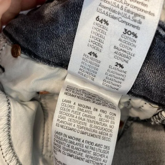 Mother High Waist Looker Skinny Ankle Jeans Miss Moody Two Shoes Racer 28