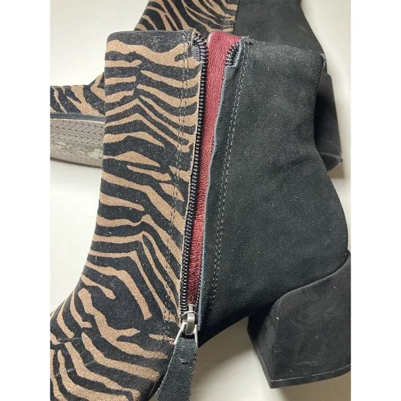 Naked Feet Womens Shoes Animal Print Strata Moto Inspires Bootie Size 6.5M