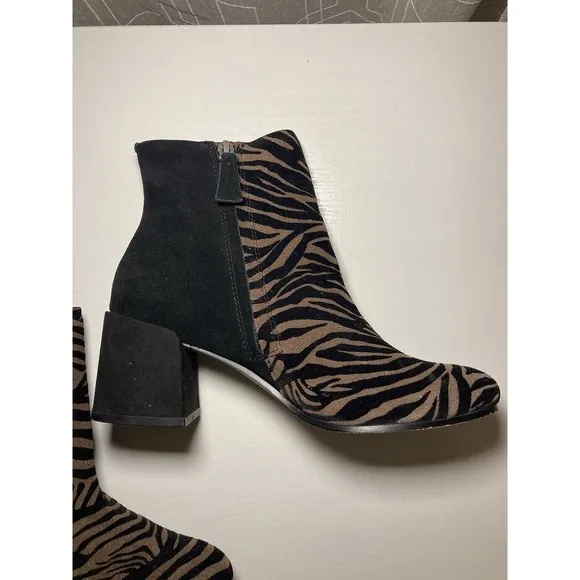 Naked Feet Womens Shoes Animal Print Strata Moto Inspires Bootie Size 6.5M